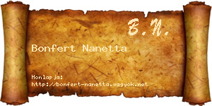 Bonfert Nanetta névjegykártya